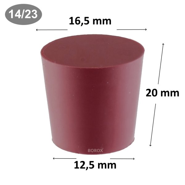 Borox Kauçuk Tıpa 12,5x16,5x20 mm - Kapak NS 14/23 - 1 Adet