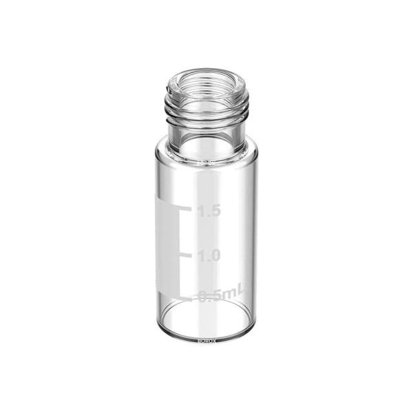 Borox Cam Vial 2 ml - Şeffaf - Vida Boyun ND9 - Hacim Ölçekli - 100 adet/paket