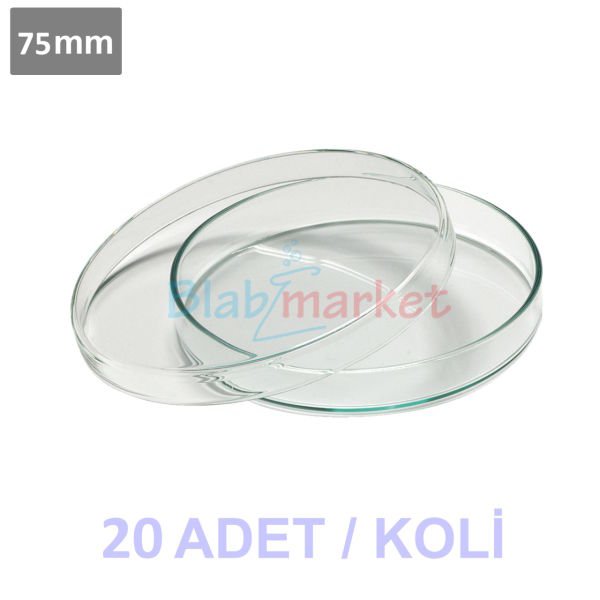Borox Cam Petri Kabı 75mm - Petri Kutusu Petri Dish 200 Adet Toptan