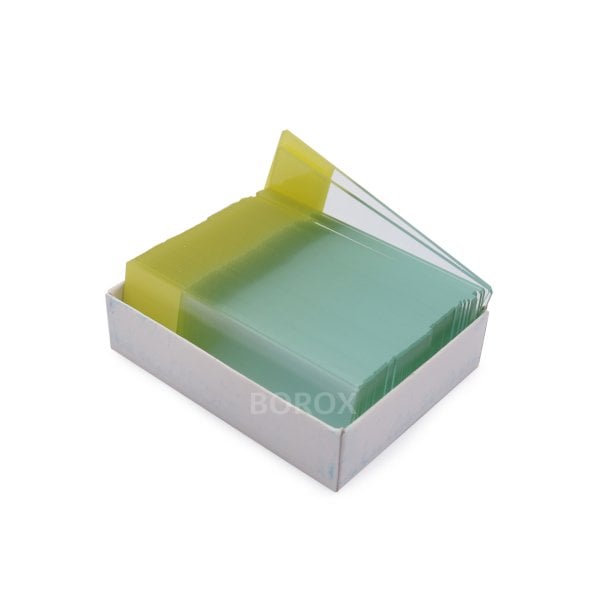 Borox Lam Tek Yüzey 1/3 Sarı Rodajlı Mikroskop Lamı 10 Paket Toptan