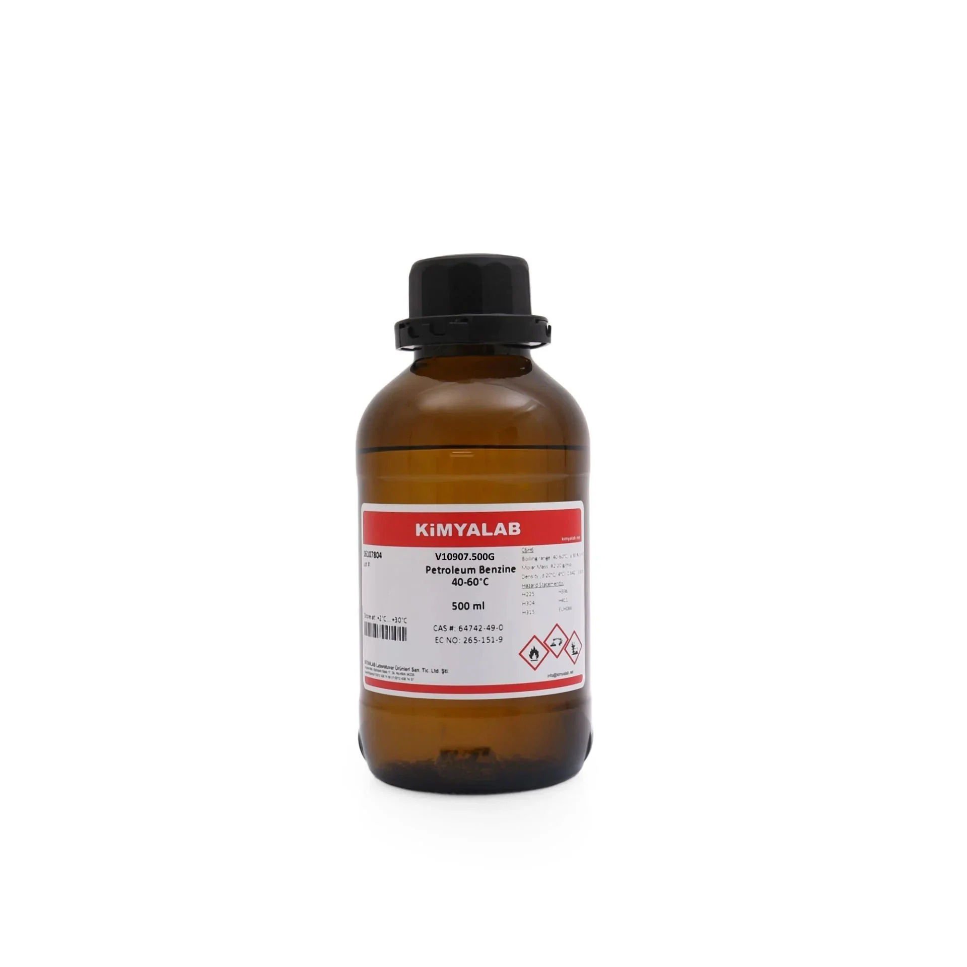 Petrol Eteri 500 ml Cam Şişe - Petroleum Benzine 40-60C