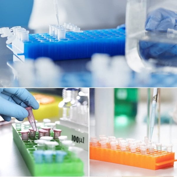 PCR Tüp Standı 0.2-0.5-1.5-2 ml İçin 60 Delikli Çift Taraflı - Eppendorf Tüp Standı