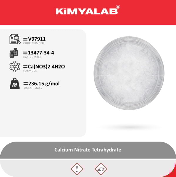 Kimyalab Kalsiyum Nitrat Tetrahidrat - Calcium Nitrate Tetrahydrate - 5 Kg-HDPE Varil