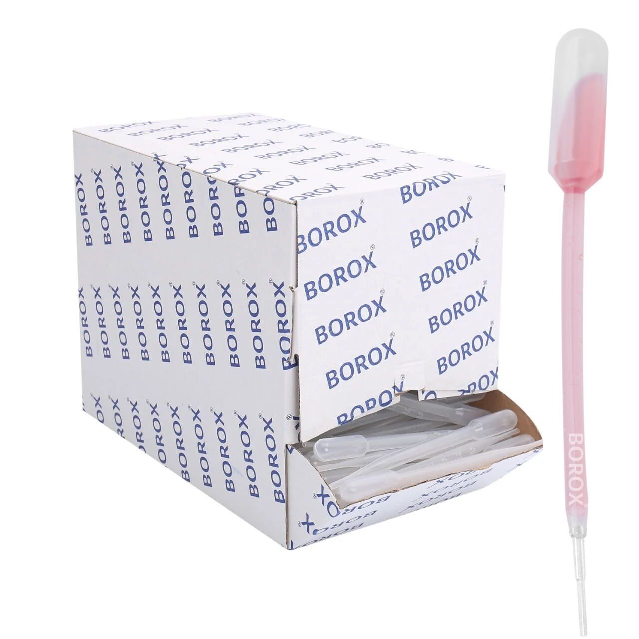 Borox Pastör Pipeti - Plastik Damlalık 0.5-1.0 ml - 500 Adet