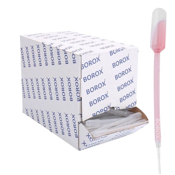 Borox Pastör Pipeti - Plastik Damlalık 0.5-1.0 ml - 500 Adet