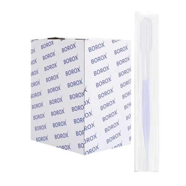 Borox Steril Pastör Pipeti - Plastik Damlalık 0.5-3 ml - 250 Adet - Tek Tek Poşetli