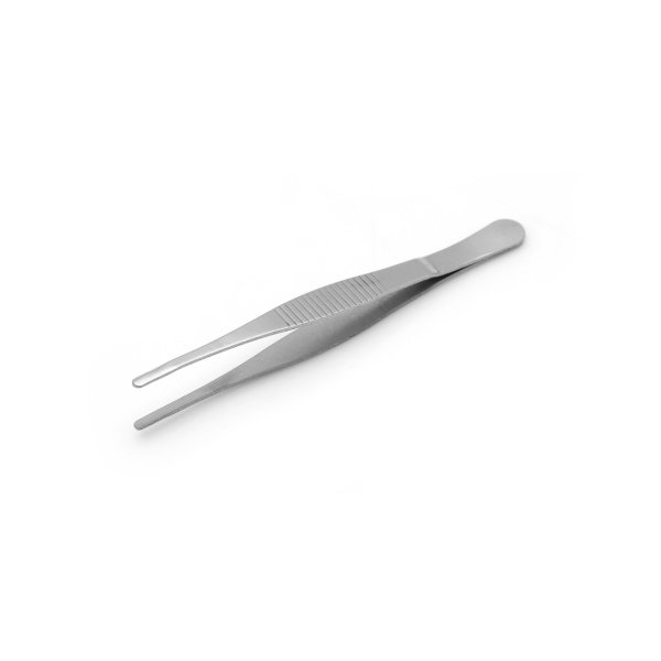 Borox Penset 12 cm Paslanmaz Çelik - Küt Uç Dişli Düz Cımbız