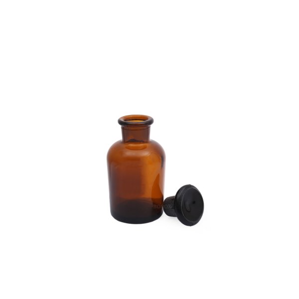 Borox Amber Cam Miyar Şişe 60 ml - Şilifli Cam Tıpalı Şişe