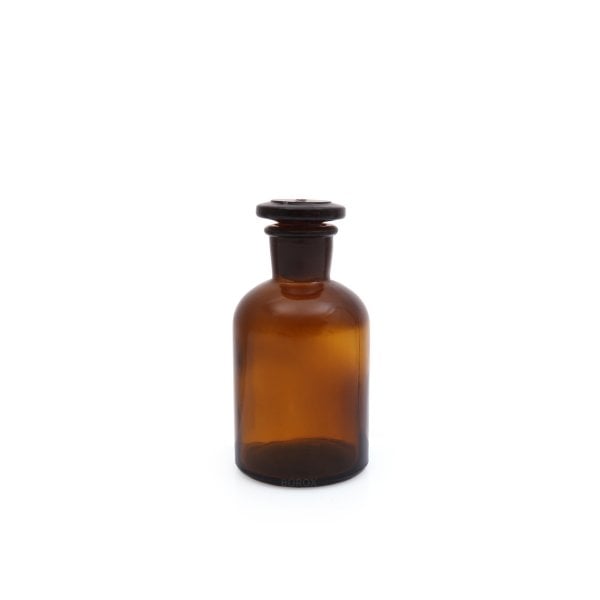Borox Amber Cam Miyar Şişe 125 ml - Şilifli Cam Tıpalı Şişe