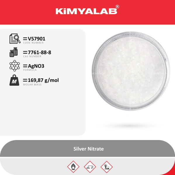 Kimyalab Gümüş Nitrat 50g Saf - Silver Nitrate Extra Pure - AgNO3