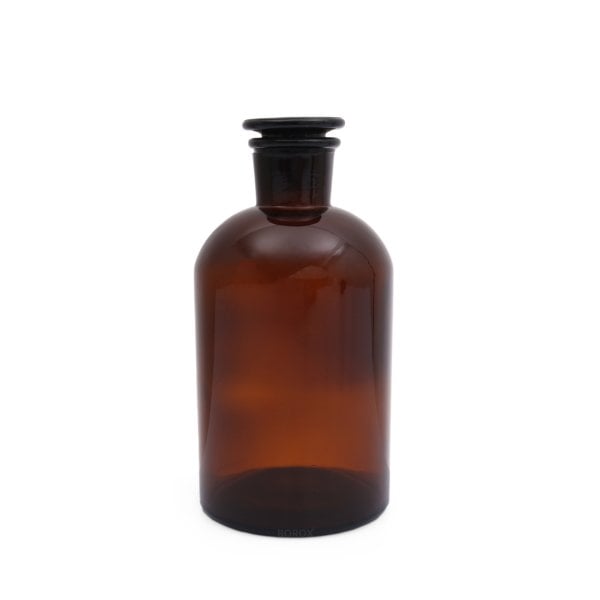 Borox Amber Cam Miyar Şişe 1000 ml - Şilifli Cam Tıpalı Şişe