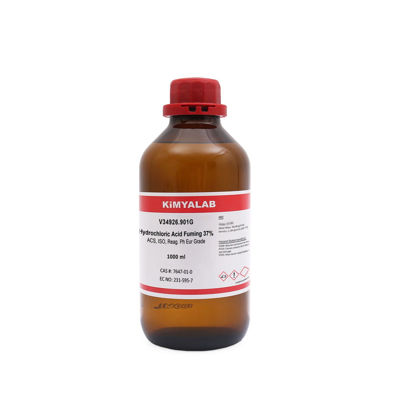 Kimyalab Hidroklorik Asit 1L- Hydrochloric Acid Fuming 37% - HCL