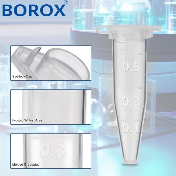 Eppendorf Tüpü 0.5 ml - Mikrosantrifüj Ependorf Tüpü 1000 Adet - Özel Tasarım Kapaklı