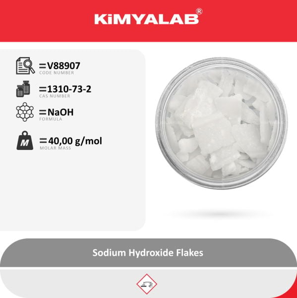 Kimyalab Sodyum Hidroksit Payet - Kostik - Sodium Hydroxide Flakes - 5 Kg-HDPE Varil