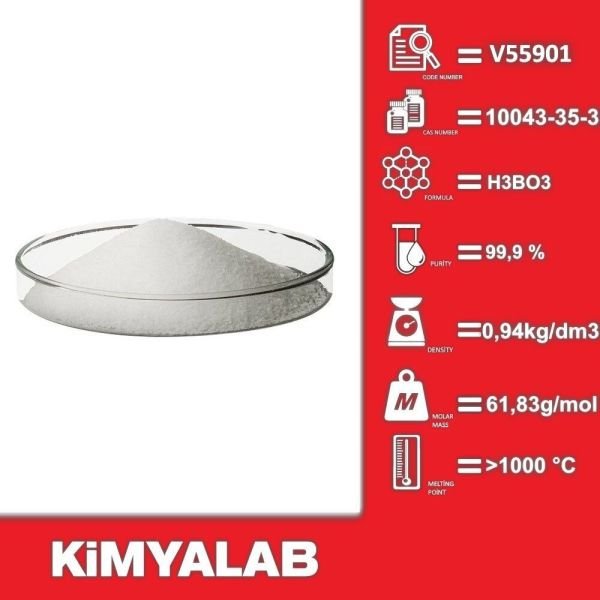 Kimyalab Borik Asit -Boric Acid - 5 Kg-HDPE Varil