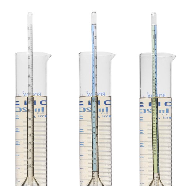 Greinorm Alman Alkolmetre Üç Skalalı Hidrometre + Cam Mezür