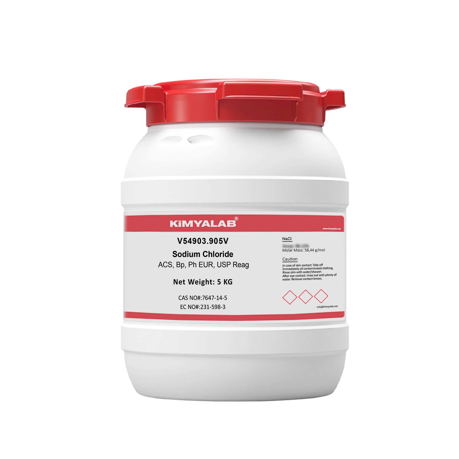 Kimyalab Sodyum Klorür - Farma Kalite - Sodium Chloride - 5 Kg-HDPE Varil