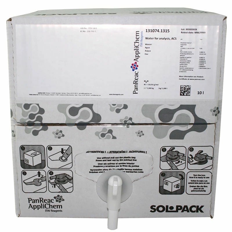 Panreac 131074 Saf Su 10L - Water For Analysis ACS