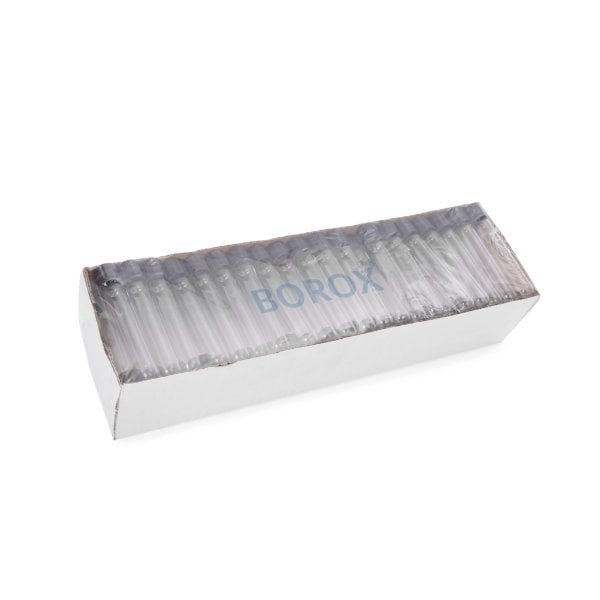 Borox Cam Deney Tüpü 16x100 mm - Kapaklı Test Tüpü 100 Adet