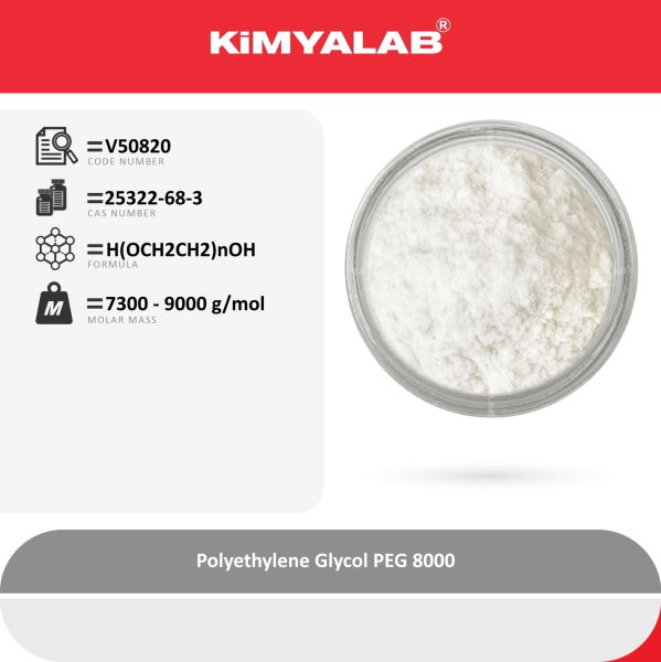 Kimyalab Polietilen Glikol 100g - Polietilen Glikol 8000 - Polyethylene Glycol PEG 8000