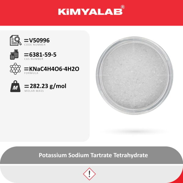 Kimyalab Potasyum Sodyum Tartarat - Potassium Sodium Tartrate Tetrahydrate - 5 Kg-HDPE Varil