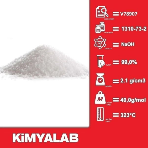 Kimyalab Sodyum Hidroksit Boncuk - Sodium Hydroxide - 5 Kg-HDPE Varil