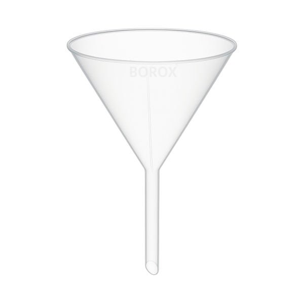 Borox Plastik Huni 150mm - Laboratuvar Hunisi - Uzun Saplı - 12 Adet/Toptan