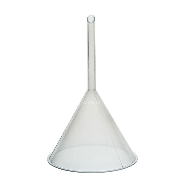 Borox Plastik Huni 100mm - Laboratuvar Hunisi - Uzun Saplı - 12 Adet/Toptan