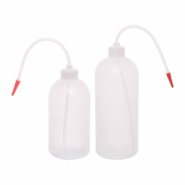 Borox Piset 1000 ml - Renkli Yıkama Şişesi - Şeffaf - PE Plastik Uzun Form - 12Adet/Toptan