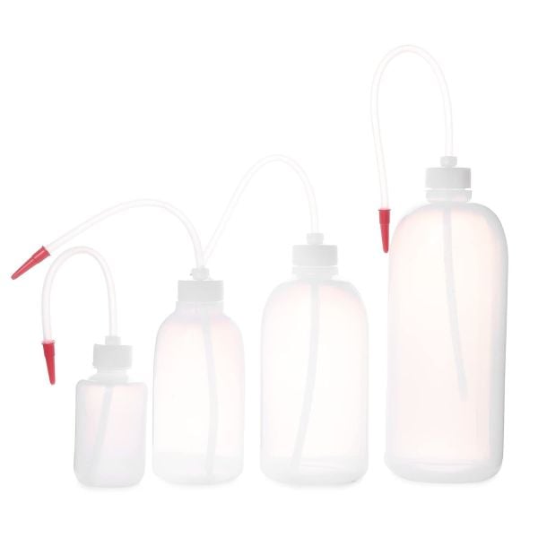 Borox Piset 250 ml - Renkli Yıkama Şişesi - Şeffaf - PE Plastik Uzun Form - 12 Adet/Toptan