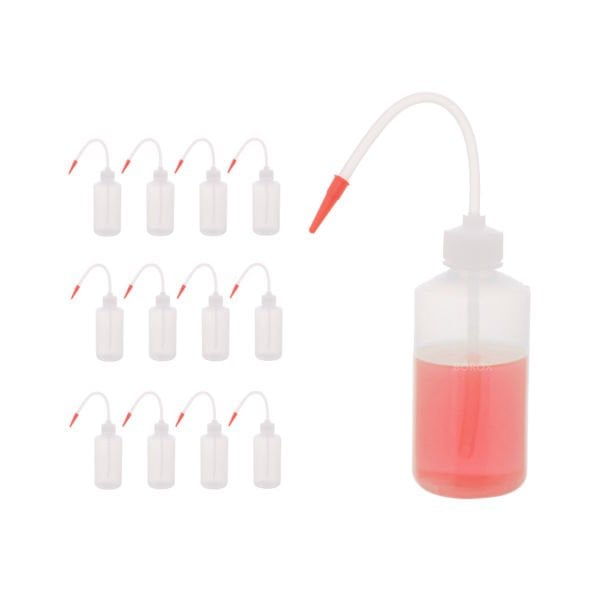 Borox Piset 250 ml - Renkli Yıkama Şişesi - Şeffaf - PE Plastik Uzun Form - 12 Adet/Toptan