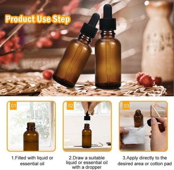Borox Cam Damlatma Şişe 100 ml - Amber Damlalıklı Şişe 100cc
