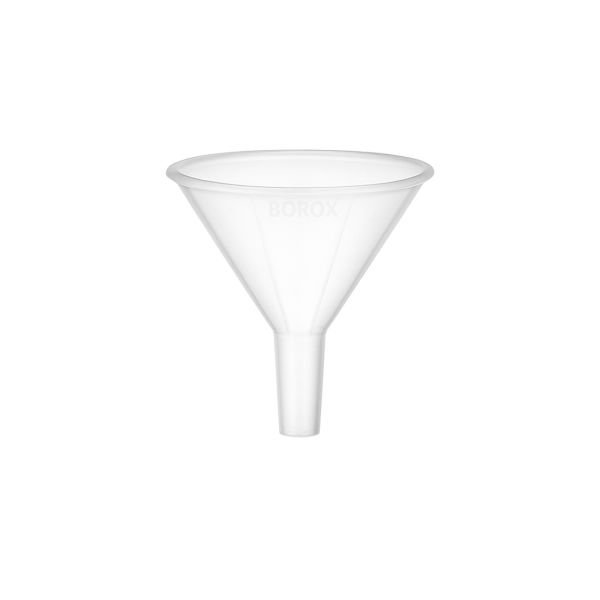 Borox Plastik Toz Huni 80mm - Laboratuvar Hunisi - Paralel Gövde - 36 Adet/Toptan