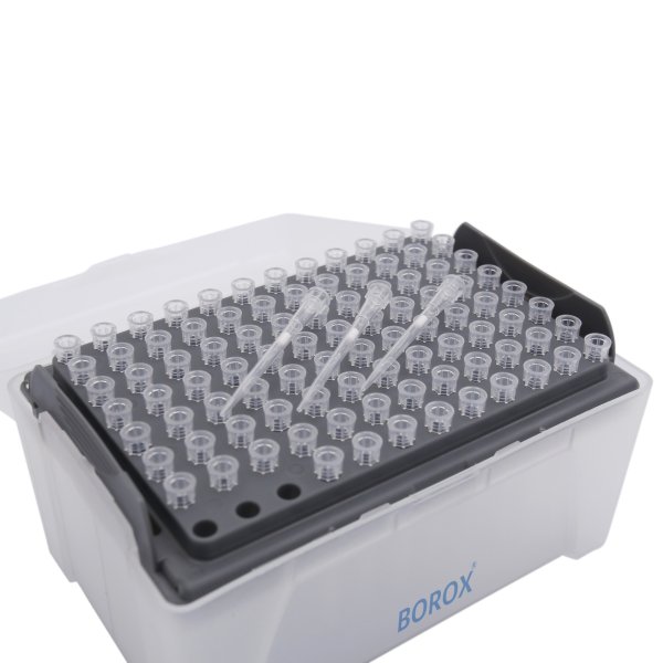 Borox Filtreli Pipet Ucu Steril 10 µl - Uzun Şeffaf - 10 Paket Toptan