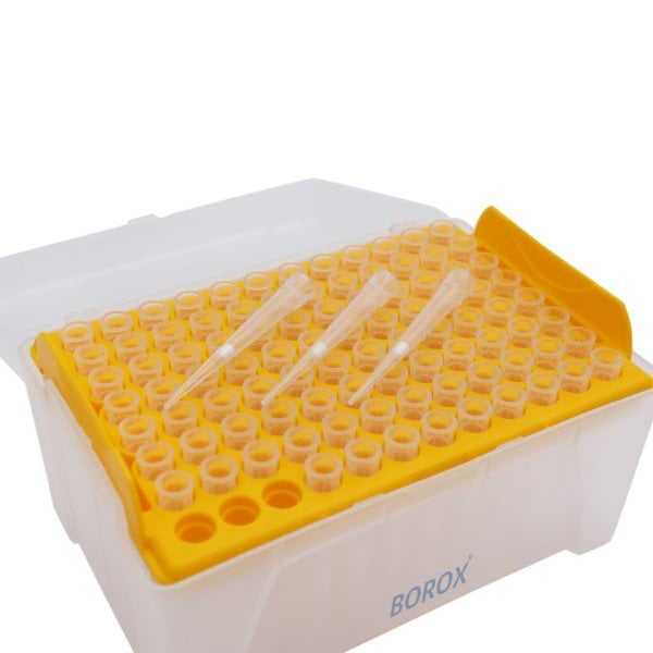 Borox Filtreli Pipet Ucu Steril 20 µl - Uzun Şeffaf - 10 Paket Toptan