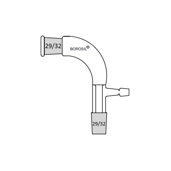 Borosil Cam Toplama Adaptörü - Vakum Girişli Adaptör 29/32