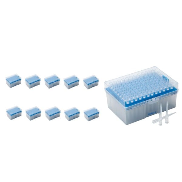 Borox Filtreli Pipet Ucu Steril 100 µl - Uzun Şeffaf 10 Paket Toptan