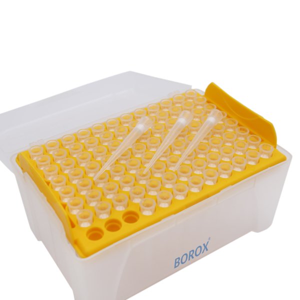 Borox Filtreli Pipet Ucu Steril 200µl - Uzun Şeffaf - 10Adet Toptan