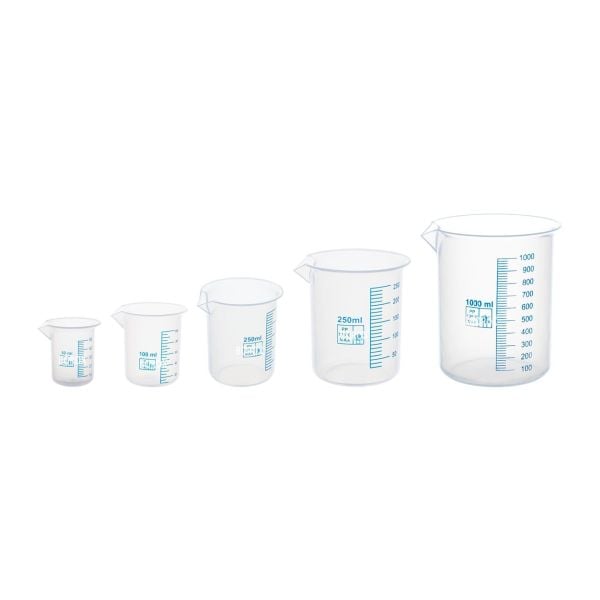 Borox Plastik Beher 600 ml - Ölçü Kabı - Mavi Skala - 12 Adet/Toptan