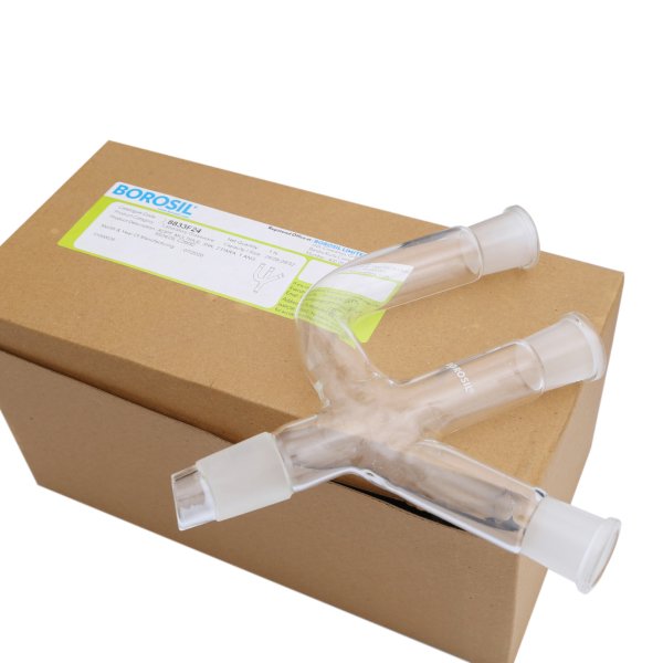Borosil Cam Adaptör 3 Boyunlu - Açılı ve Paralel 24/29-29/32