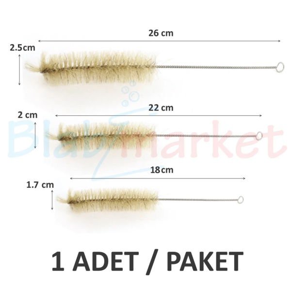 Laboratuvar Deney Tüp Yıkama Fırçası - Boy: 8cm - Küçük Boy
