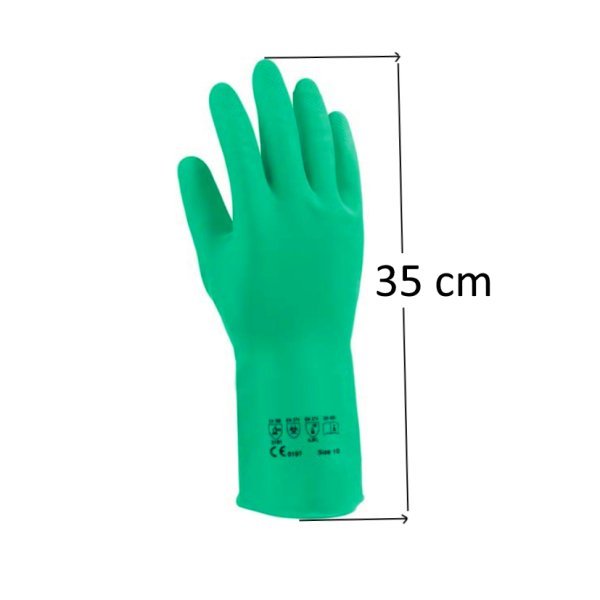 Nitril Eldiven Yeşil XL - Kimyasal Asit Eldiveni 15Mil 10Adet Toptan
