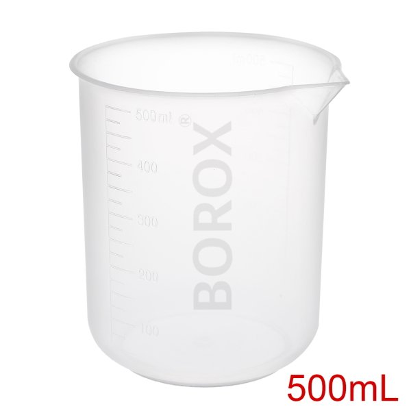 Borox Plastik Beher 500 ml - Kabartma Dereceli Ölçülü Beaker