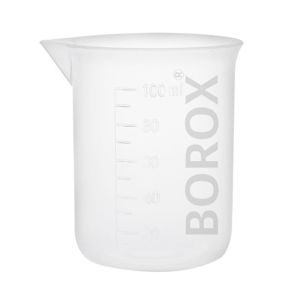 Borox Plastik Beher 100 ml - Kabartma Dereceli Ölçülü Beaker