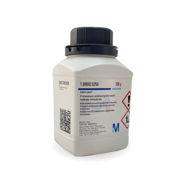 Potasyum Antimon(III) Oksit 250 g - Potassium Antimony III Oxide Tartrate Merck 108092.0250