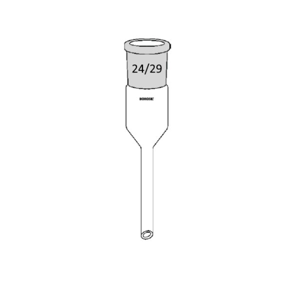 Borosil Cam Adaptör Uzun - Dişi Şilifli 24/29