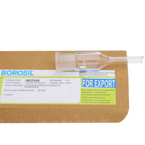 Borosil Cam Adaptör Uzun - Dişi Şilifli 24/29