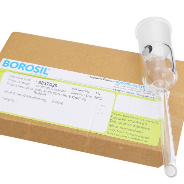 Borosil Cam Adaptör Uzun - Dişi Şilifli 29/32