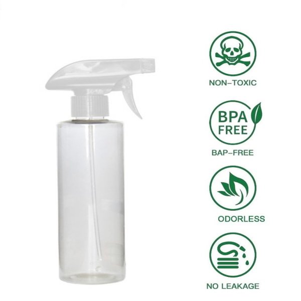 Borox Plastik Sprey Şişesi 400 ml - Şeffaf PP Spreyli Şişe - 50 Adet Toptan