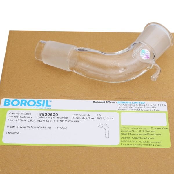 Borosil Dağıtım Adaptörü Havalandırmalı - 29/32-29/32 Kıvrık